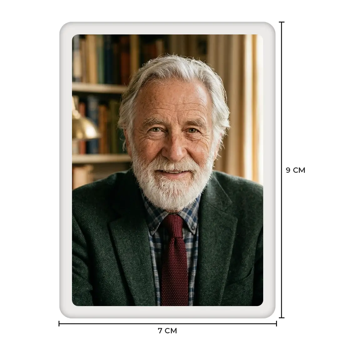 Wymiary prostokątnego zdjęcia nagrobkowego z porcelany - fotoceramika o wymiarach 7x9 cm.