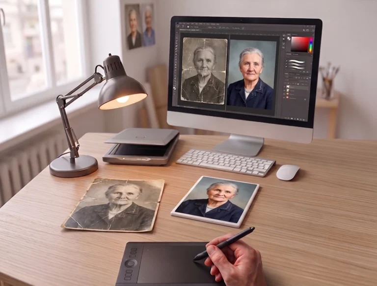 Kolorowanie starych, czarno-białych zdjęć do fotografii nagrobkowych